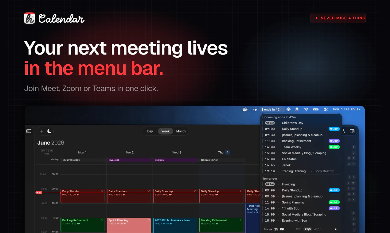 hora Calendar screenshot 2