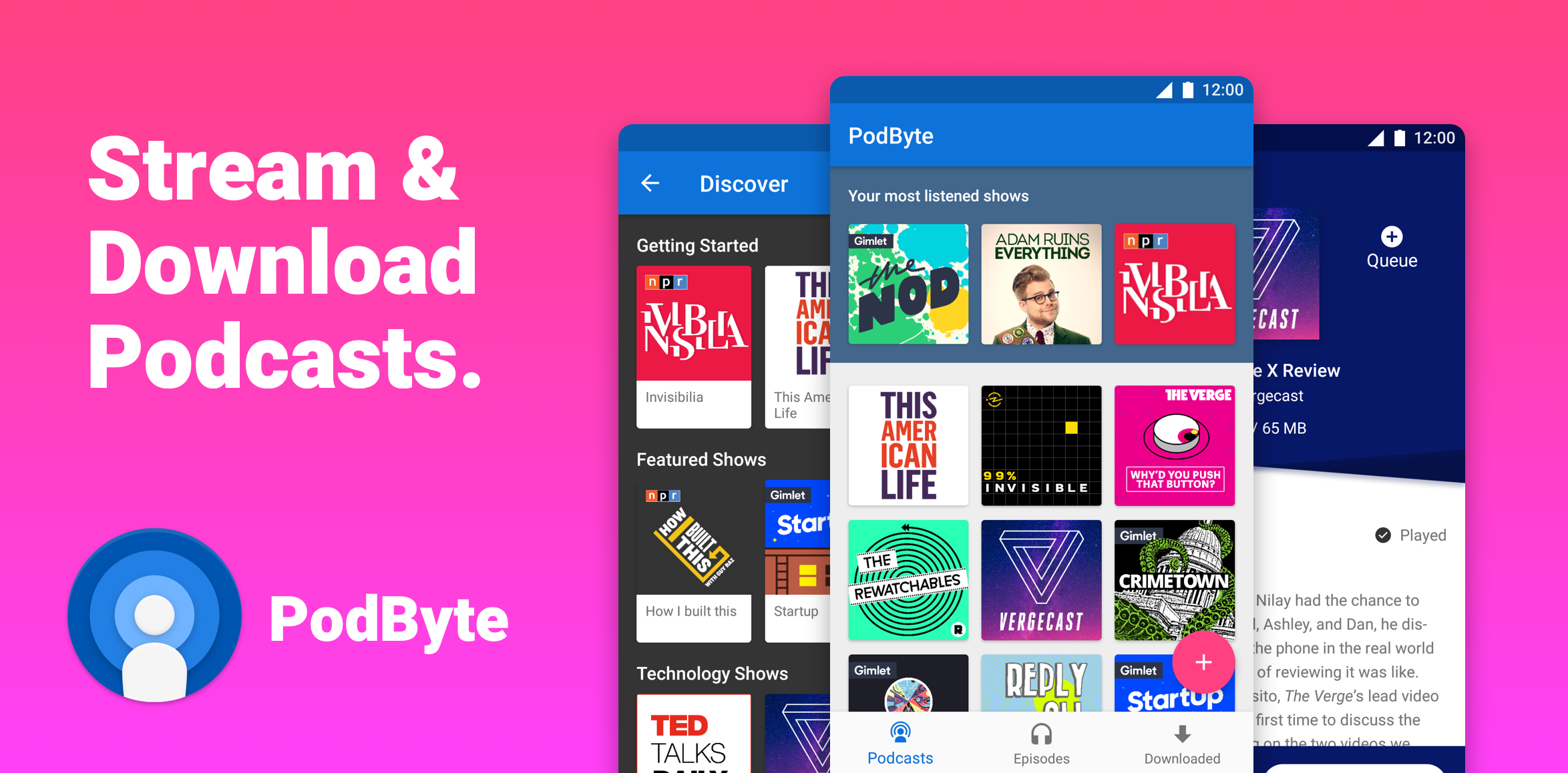 PodByte Podcast Player gallery image