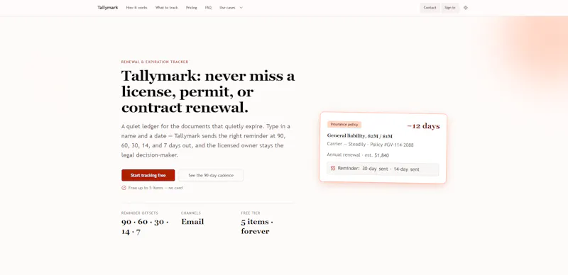 Tallymark screenshot 2