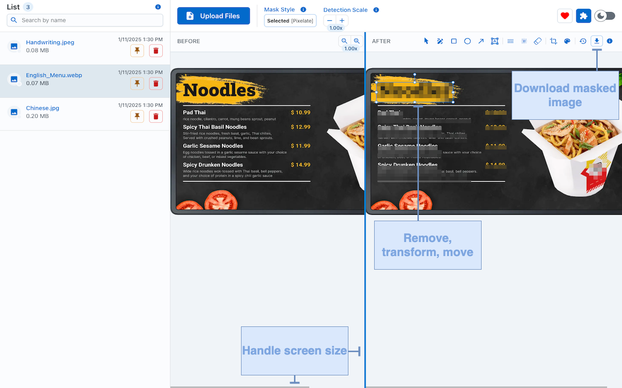 Metni maskize et - Chrome Web Mağazası medya 4