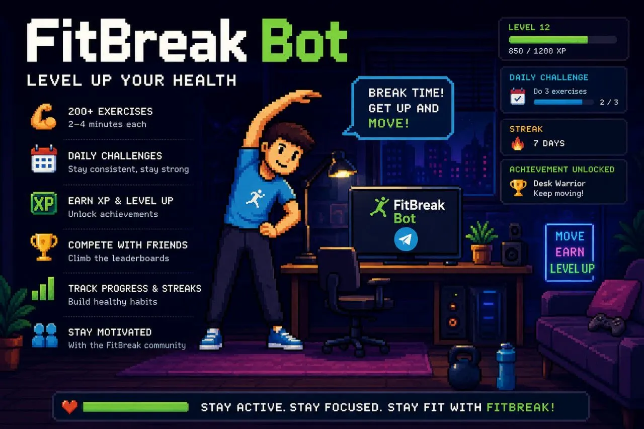 @FitBreakBot in Telegram 제품 배너