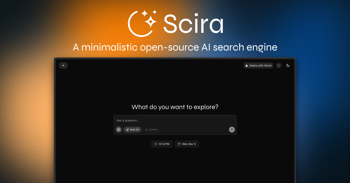 Scira AI 2.0 media 2