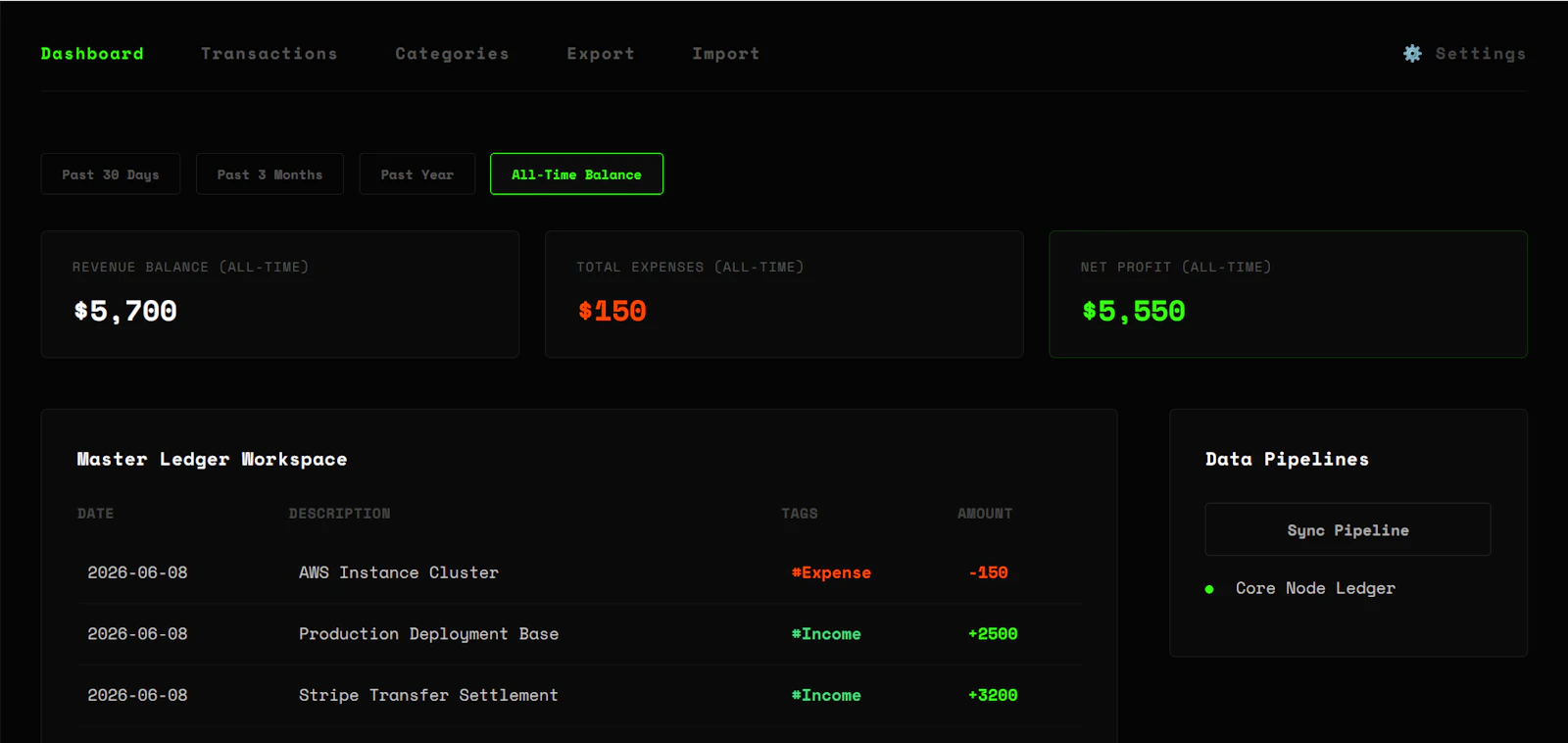 XYZ Ledger screenshot 1
