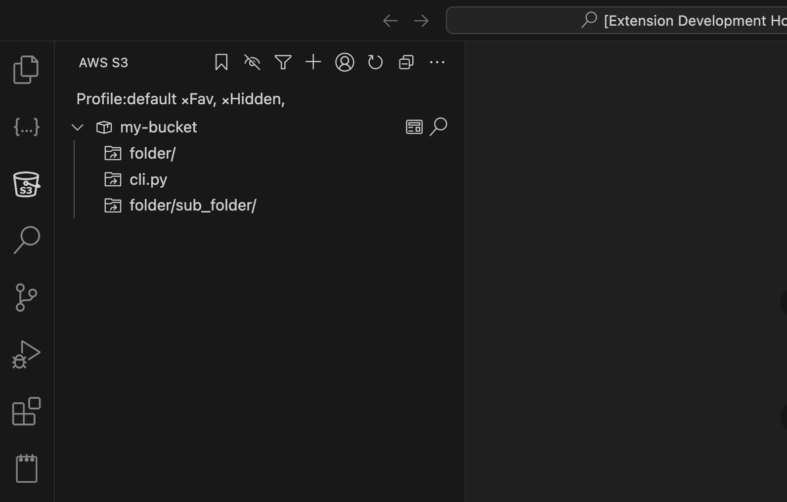 AWS S3 Extension for Visual Studio Code - Main product screenshot demonstrating key features and user interface