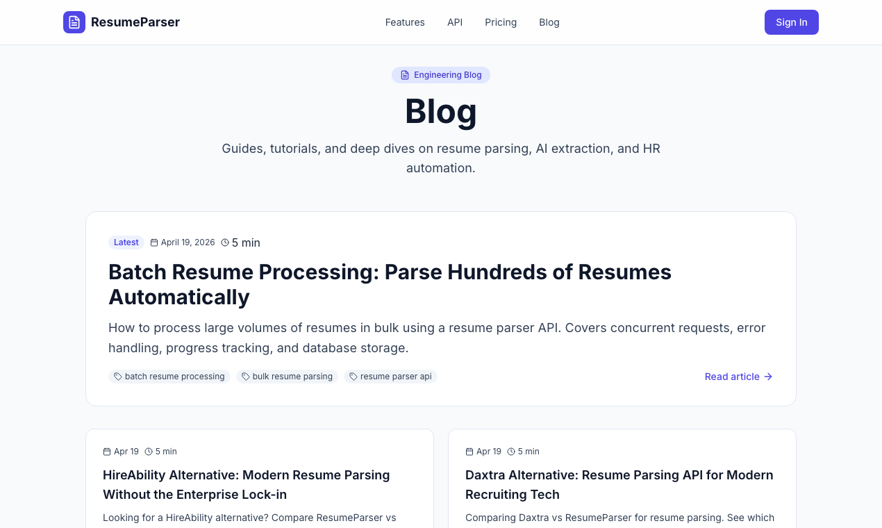 ResumeParser gallery image