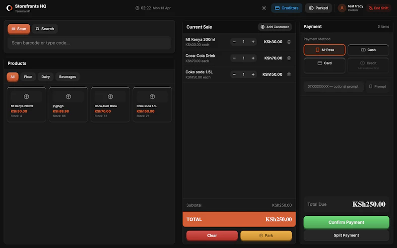 Storefronts POS screenshot 1