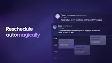 Screenshot of the Cal.ai app interface highlighting the user-friendly experience of managing schedules with AI assistance.