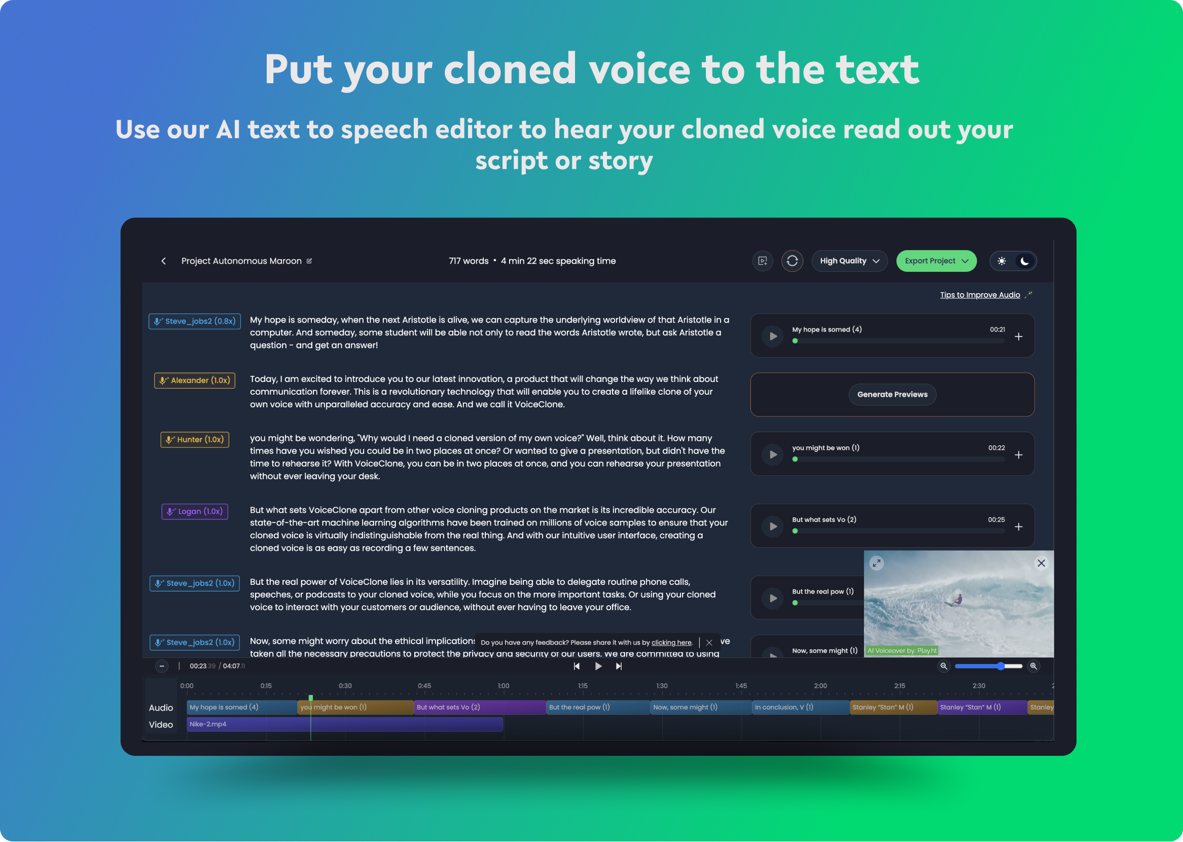 Play.ht - Clona una voce con soli 10 minuti di audio gratuitamente media 3