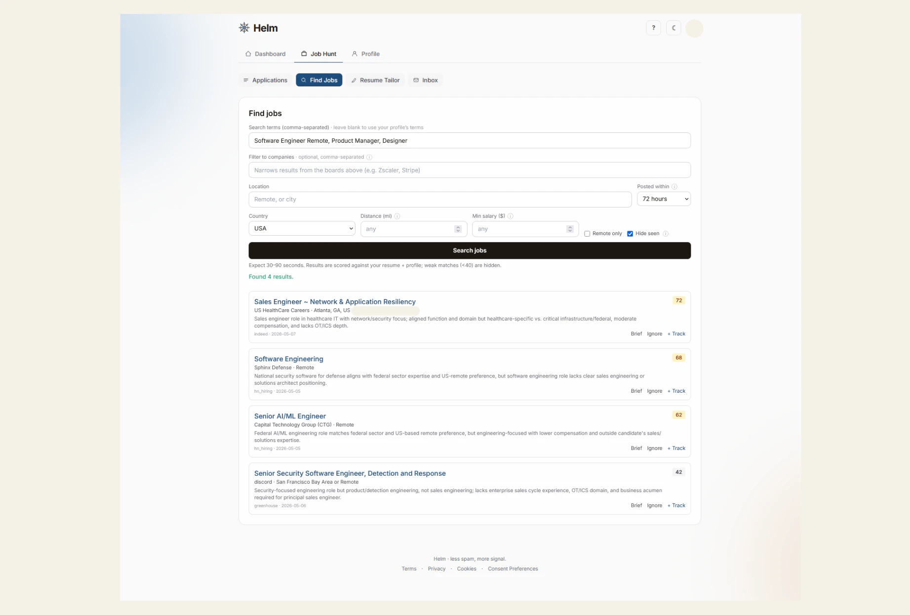Helm screenshot 1