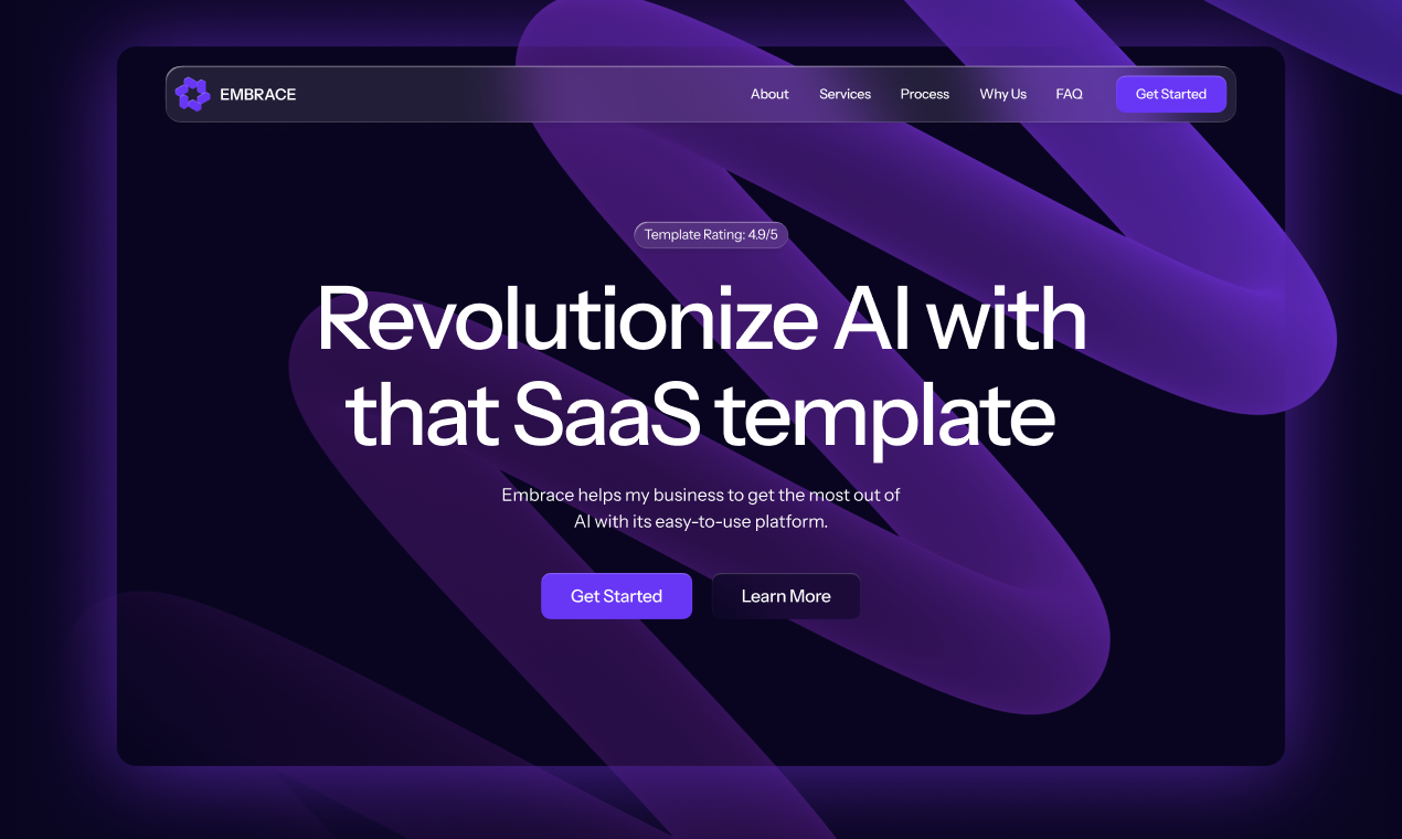 Embrace - เทมเพลตหน้า Landing Page Ai Saas media 1