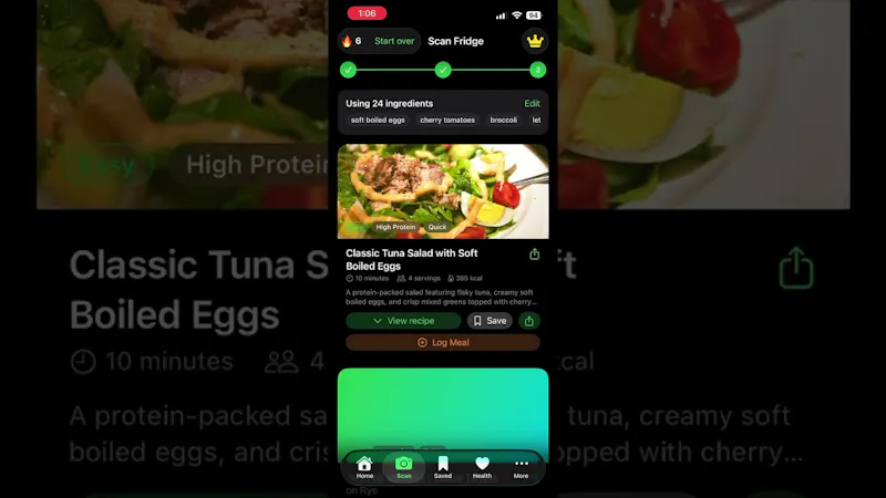 Cold-to-Cooked: AI Fridge Recipes screenshot 1 (video preview)