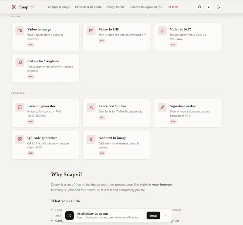 Snapvi screenshot 2