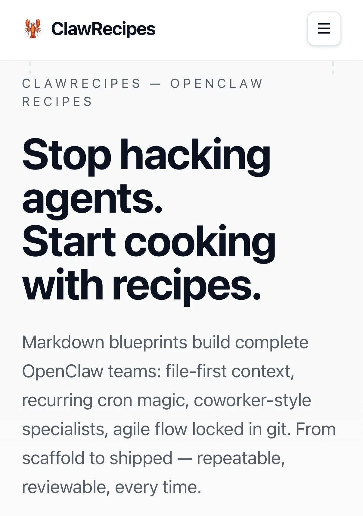 ClawRecipes — OpenClaw Recipes - Screenshot 2 showing product features and functionality