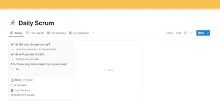 Notion Daily Scrum Template gallery image