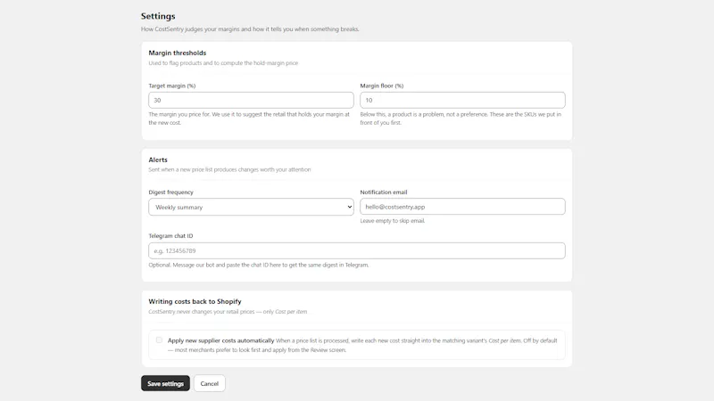 CostSentry screenshot 3
