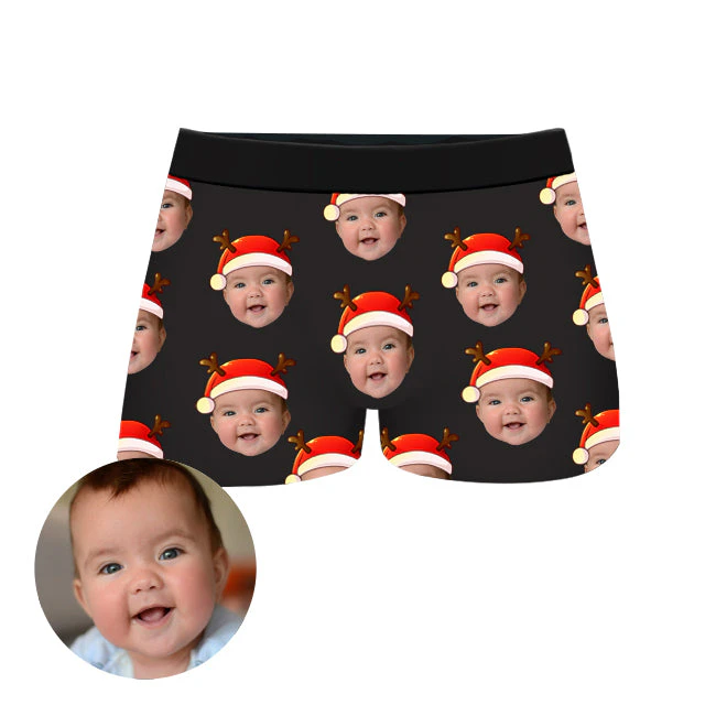 Custom Christmas Face Boxer Shorts