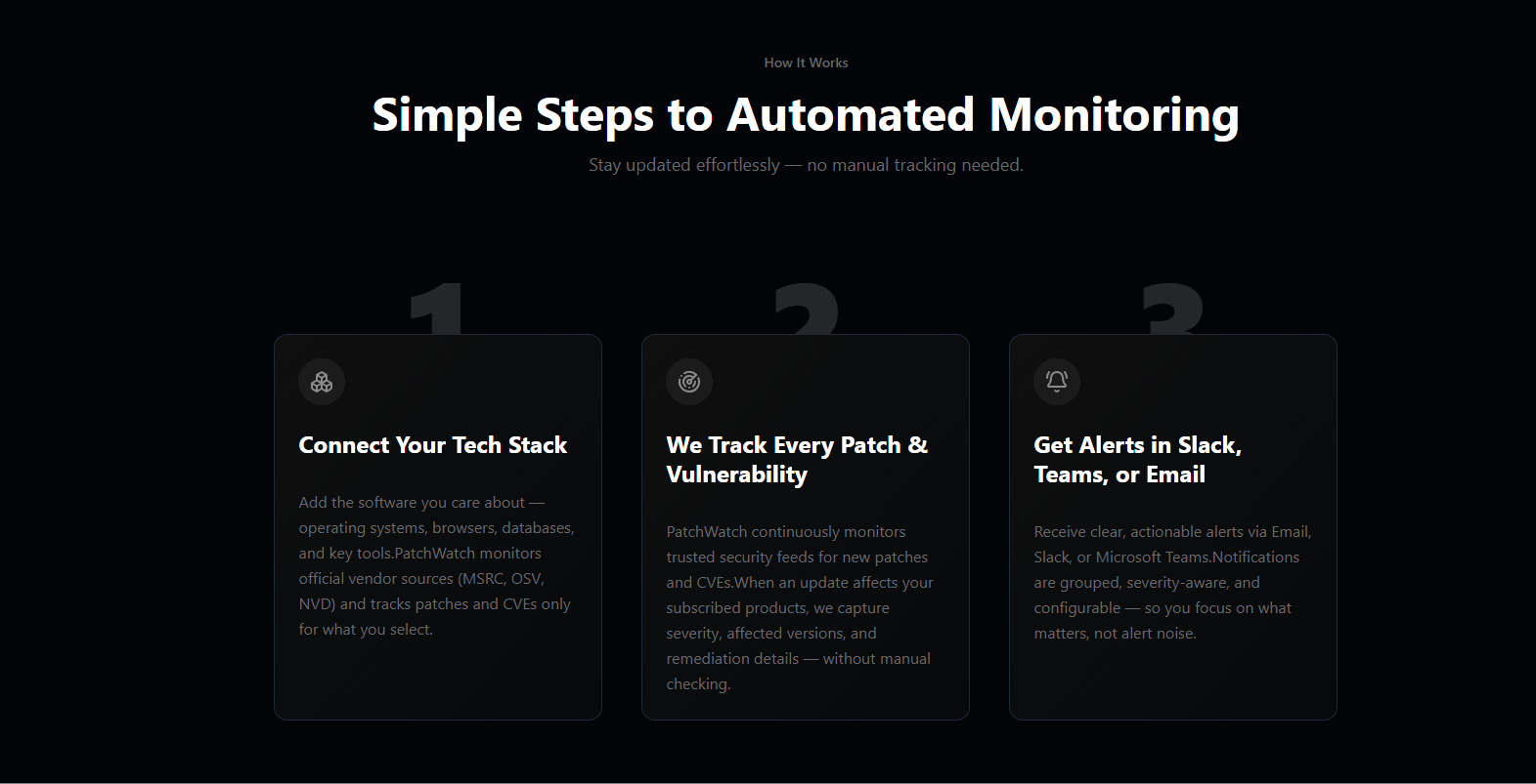 PatchWatch - Screenshot 2 showing product features and functionality