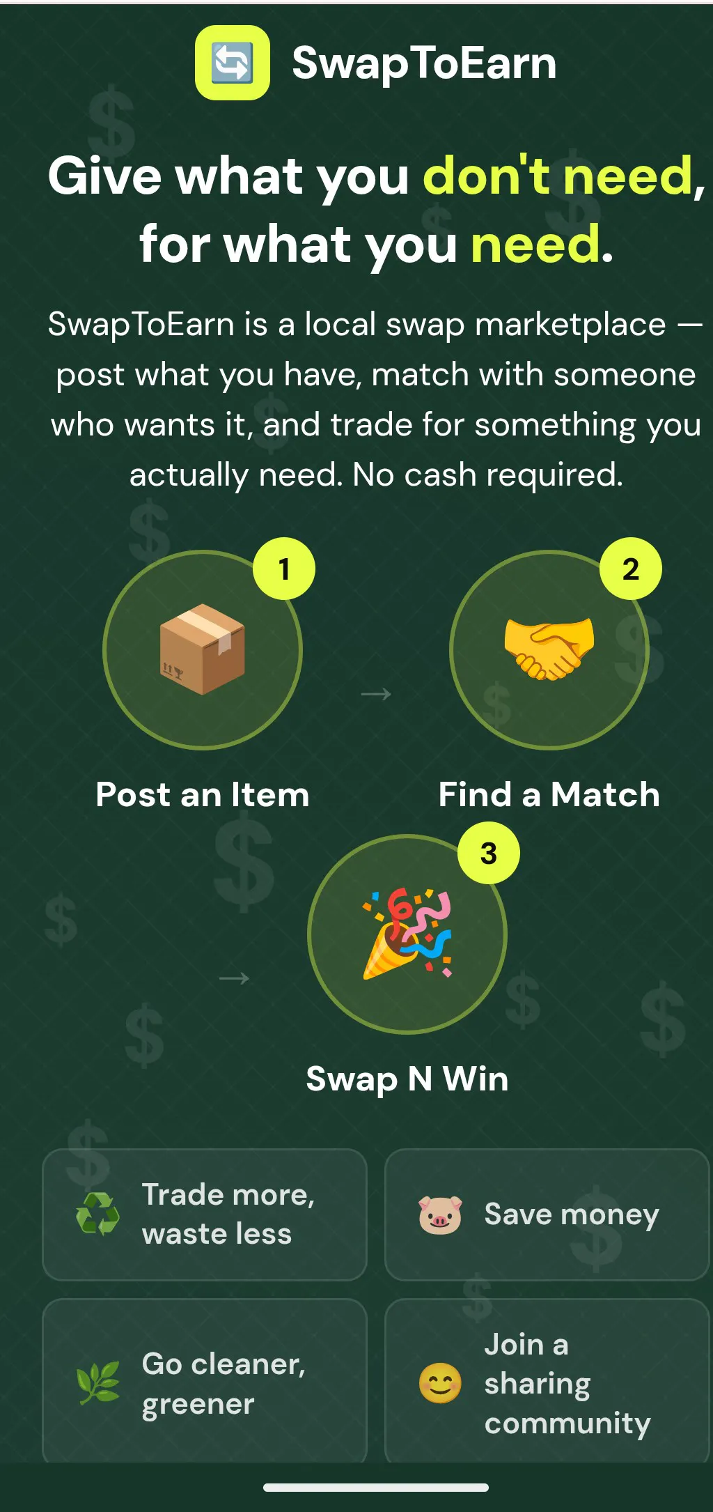 Swap to earn logo