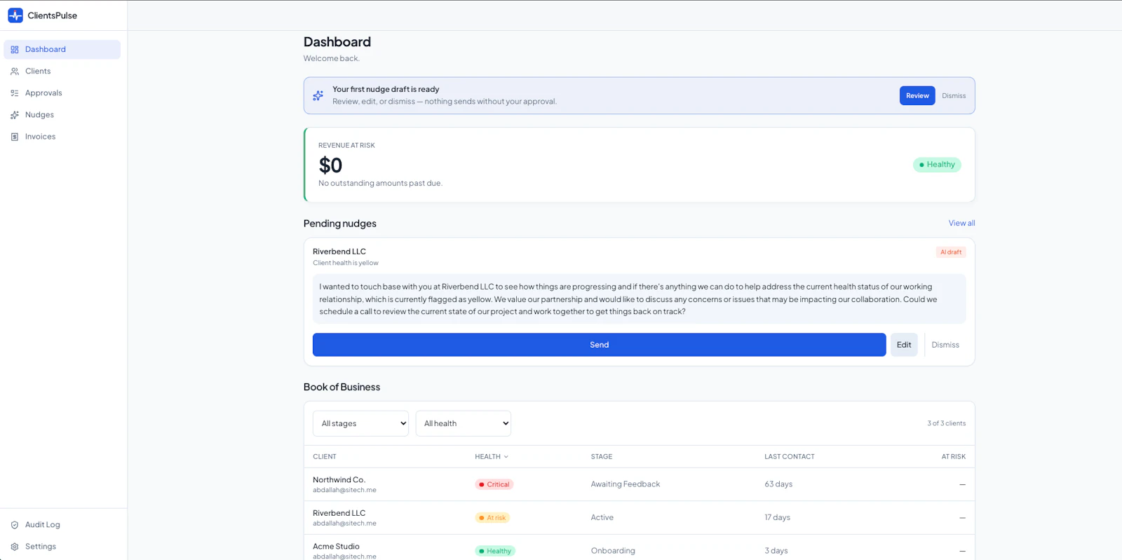 ClientsPulse screenshot 1