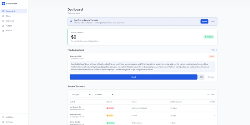 ClientsPulse screenshot 1