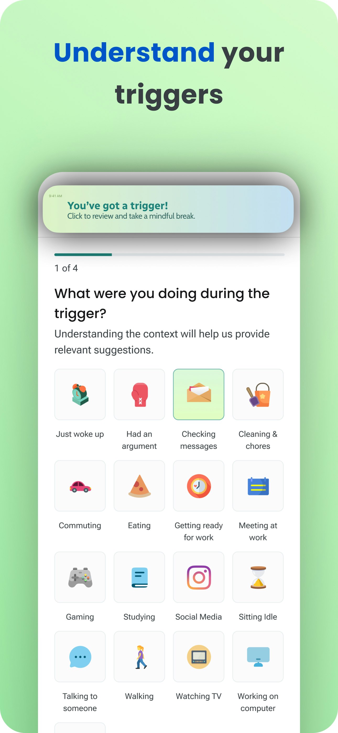 Приложение для монитора стресса и тревоги - Смотреть платформу по стрессу и управлению стрессом и тревогой в реальном времени медиа 3