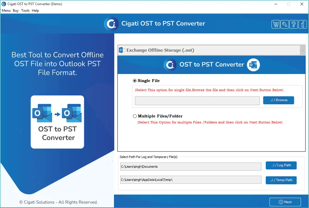 OST to PST Converter - Comprehensive utility to convert and migrate the OST files.  media 1