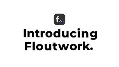 Logotipo de Floutwork en un escritorio de trabajo limpio.