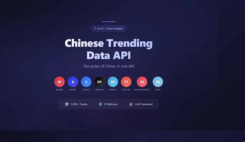 **Chinese Trending Data API** screenshot 2