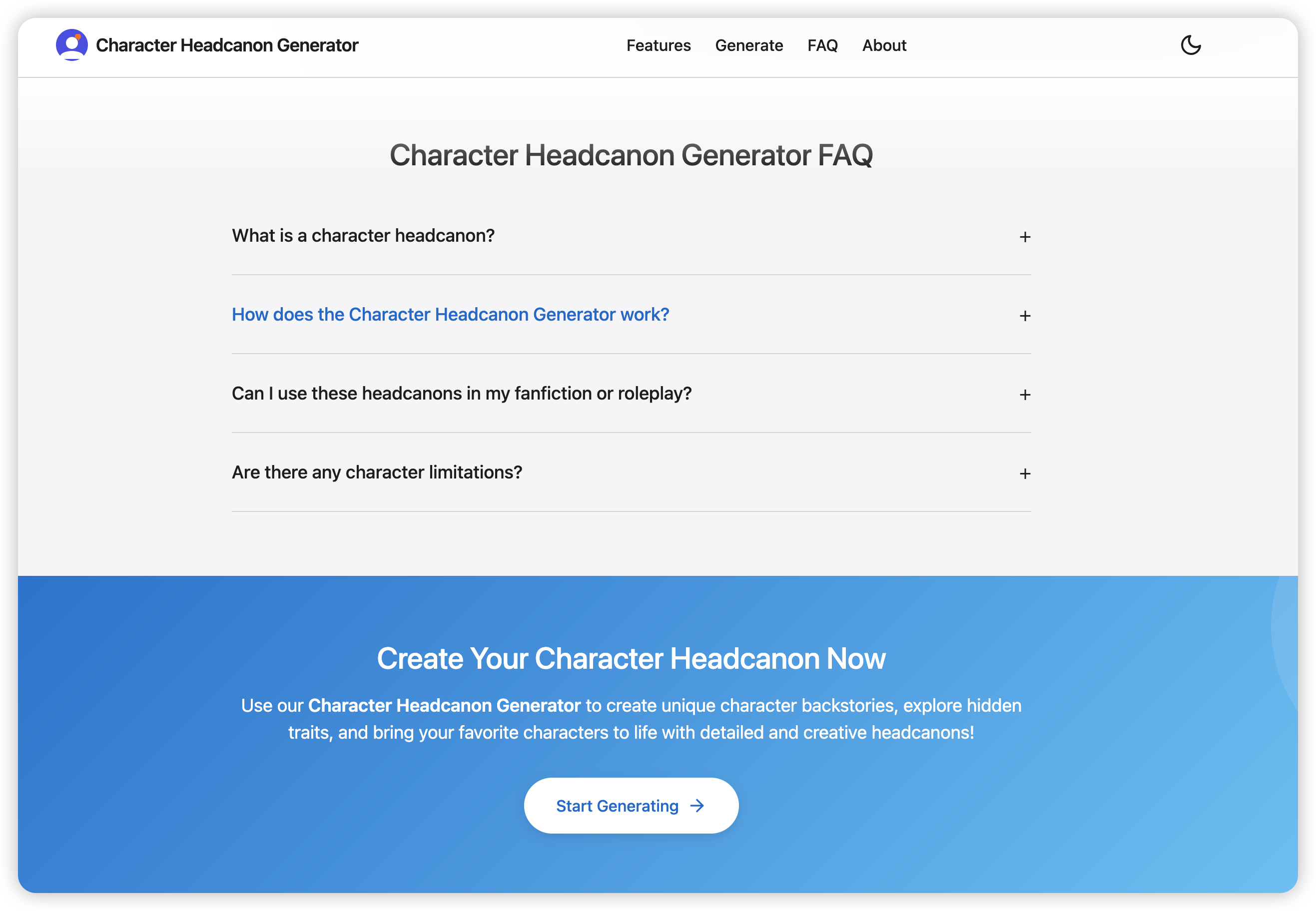 Character Headcanon Generator gallery image