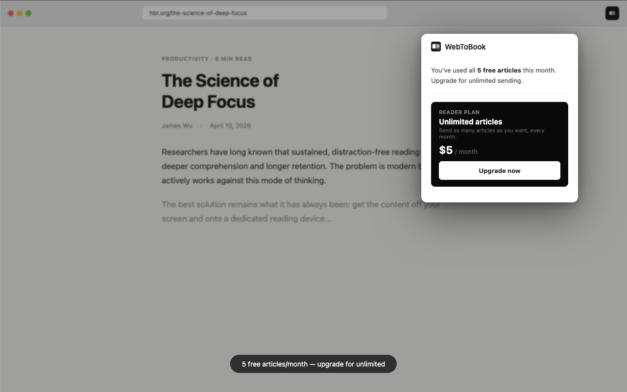 WebToBook - Send any article to Kindle gallery image