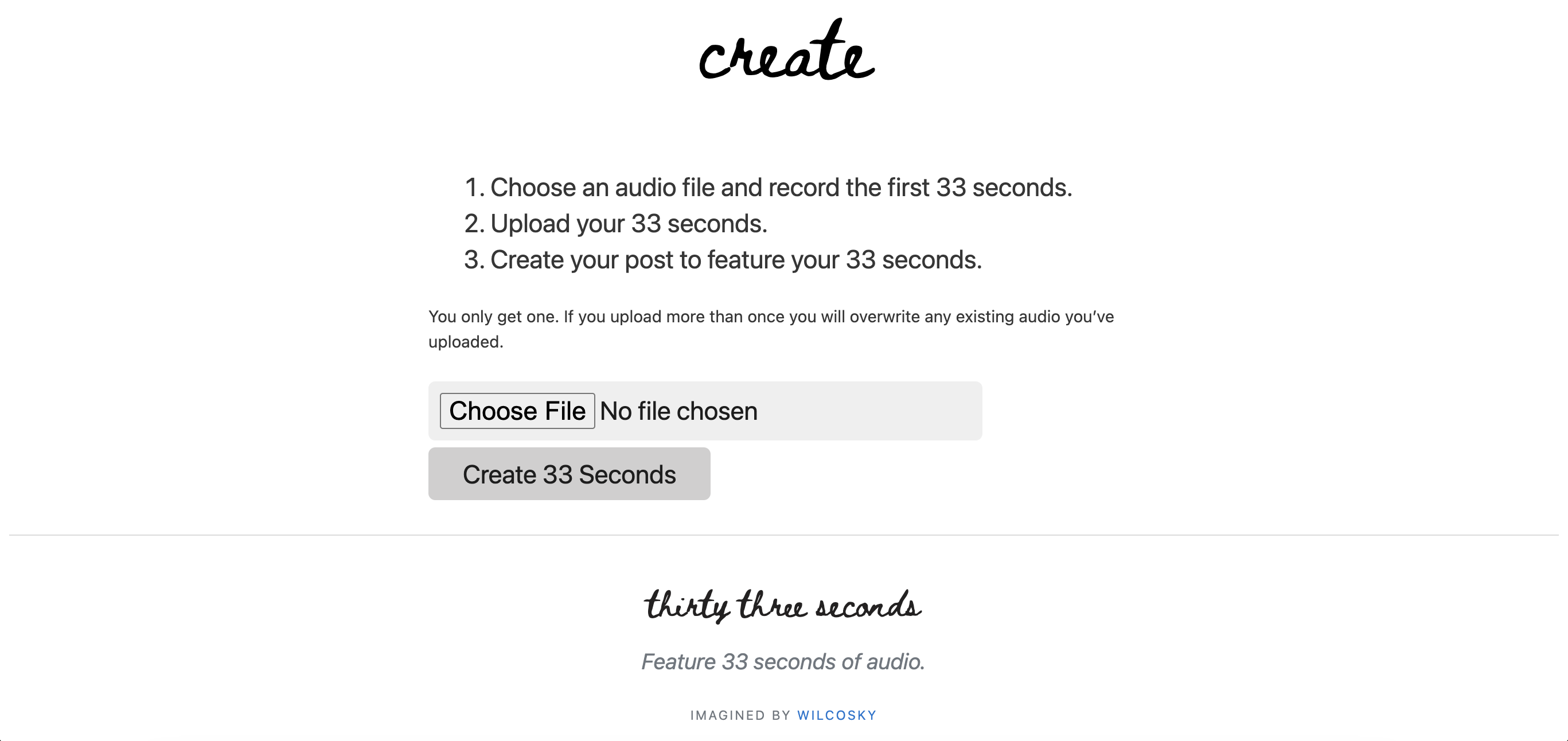 thirty three seconds - Feature 33 seconds of audio. media 3