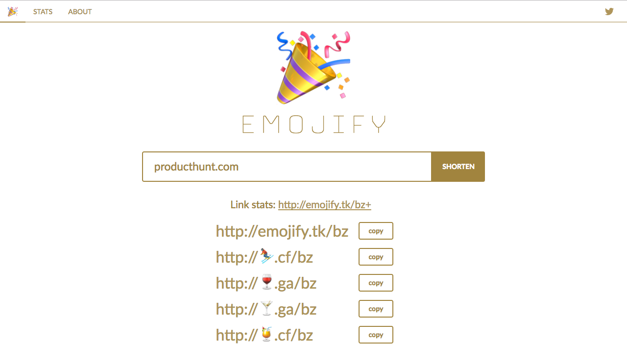 Emojify Shorten and create singleemoji URLs 🎉 Product Hunt