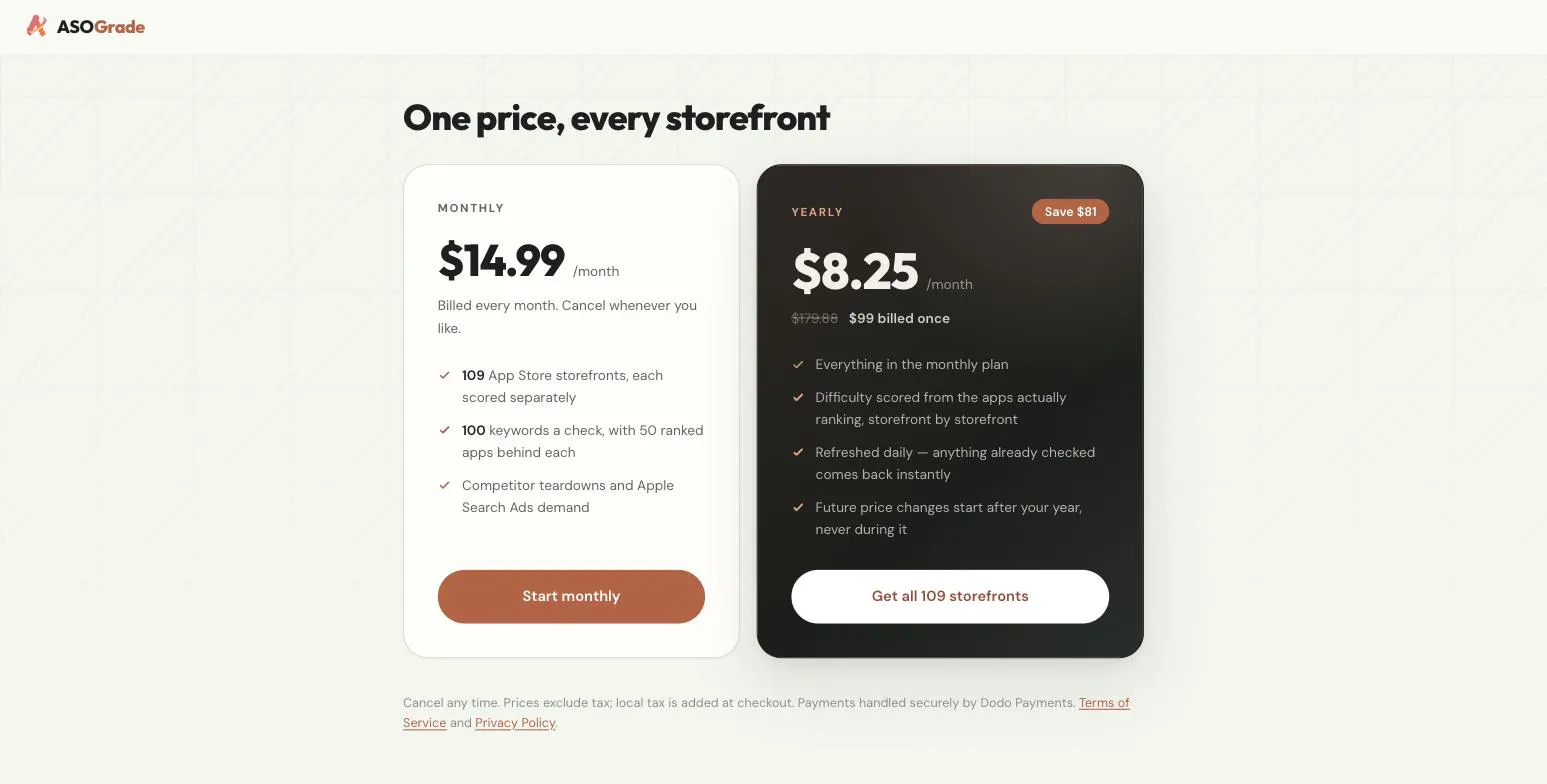 ASOGrade screenshot 2