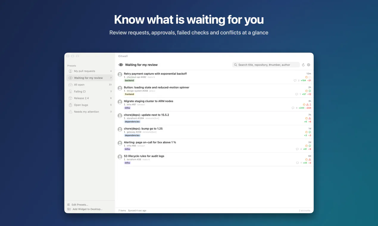 Gitwall for Mac screenshot 2