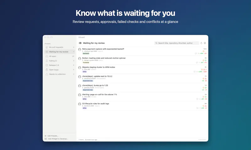 Gitwall for Mac screenshot 2