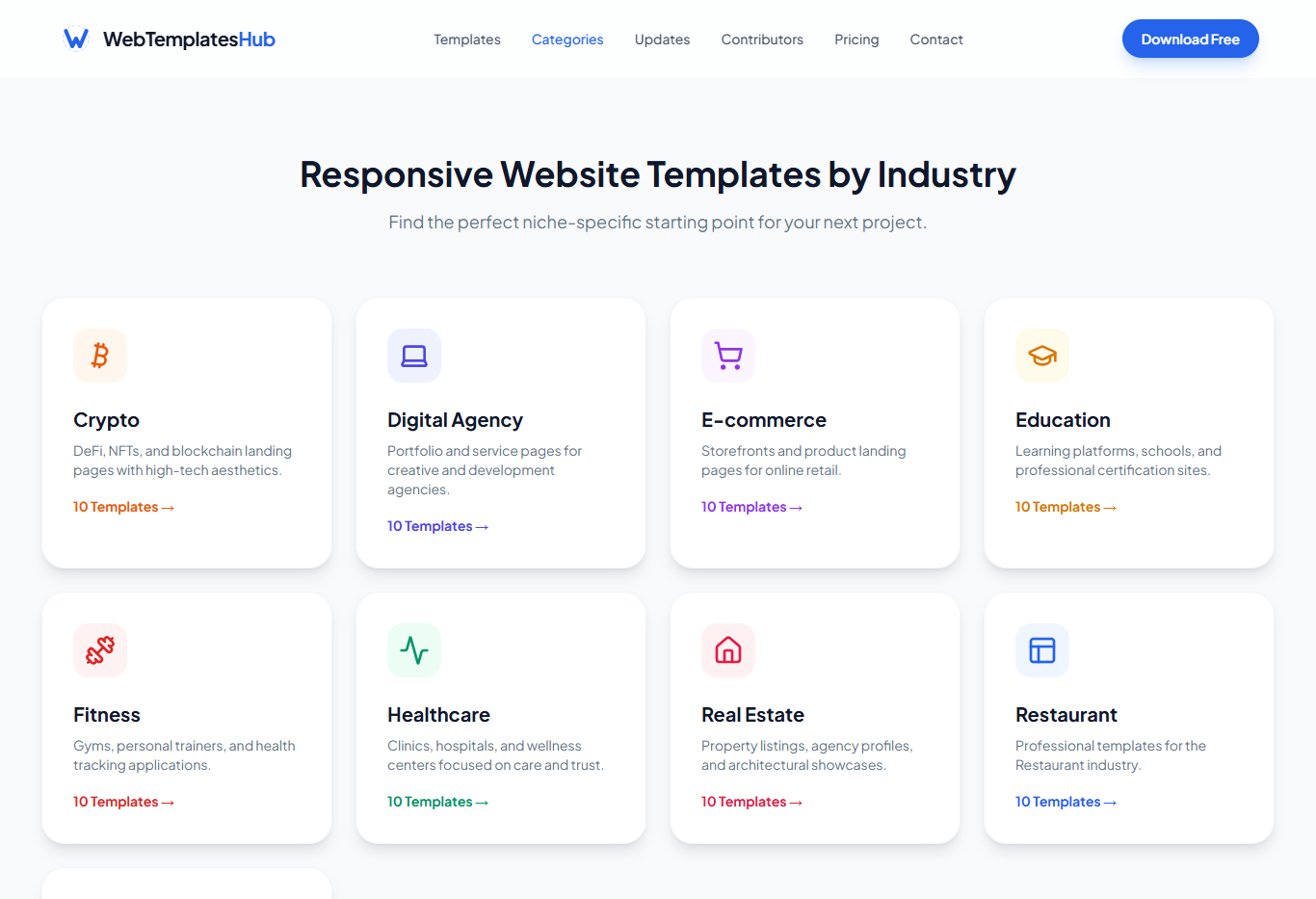 Web Templates Hub - Screenshot 2 showing product features and functionality