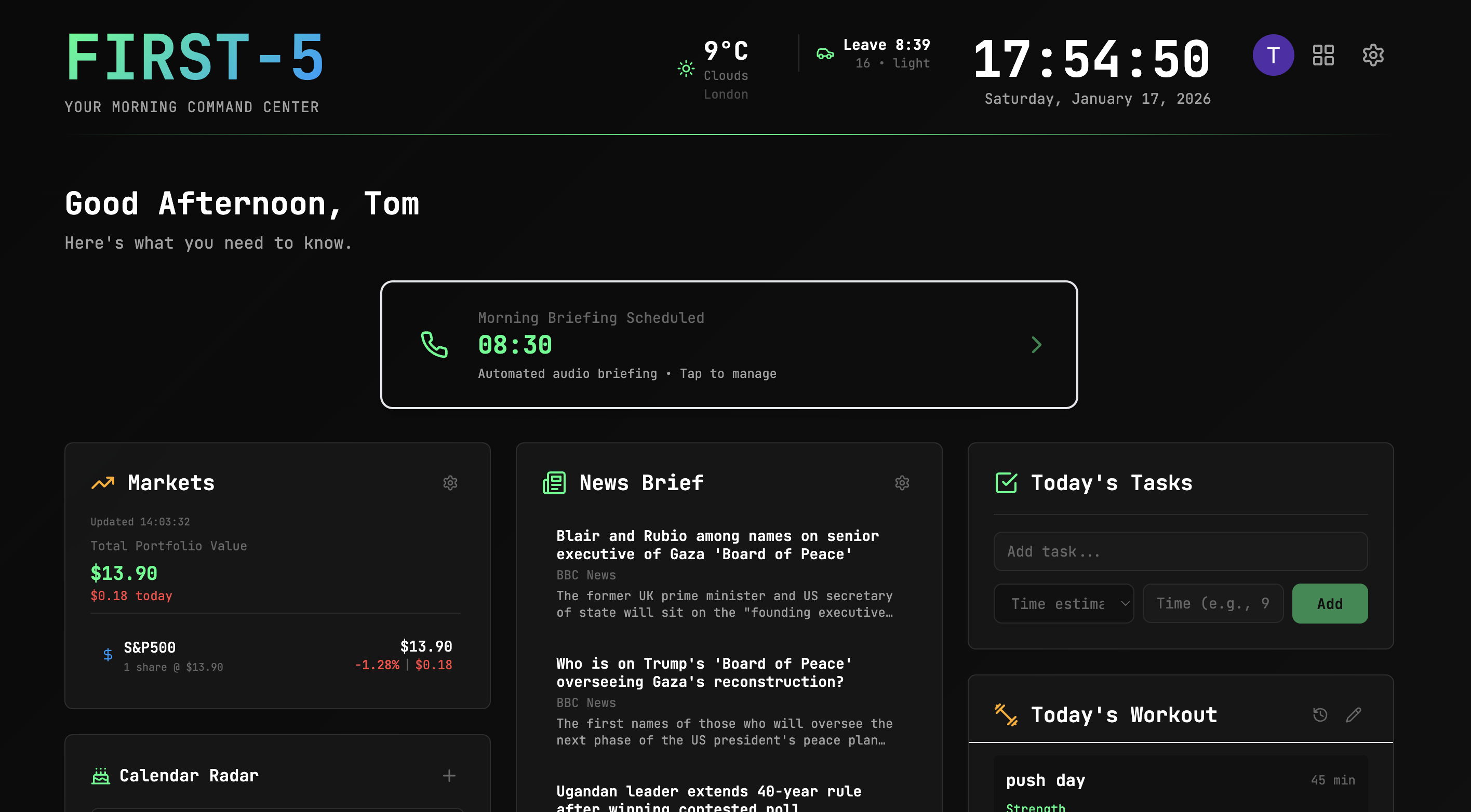 First-5 - Main product screenshot demonstrating key features and user interface