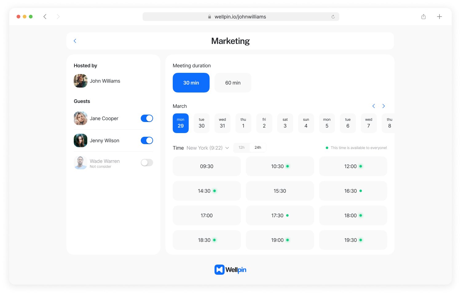 Mídia 4 de Wellpin: agendamento de grupos - Match Schedules de todos os amigos e colegas perfeitamente