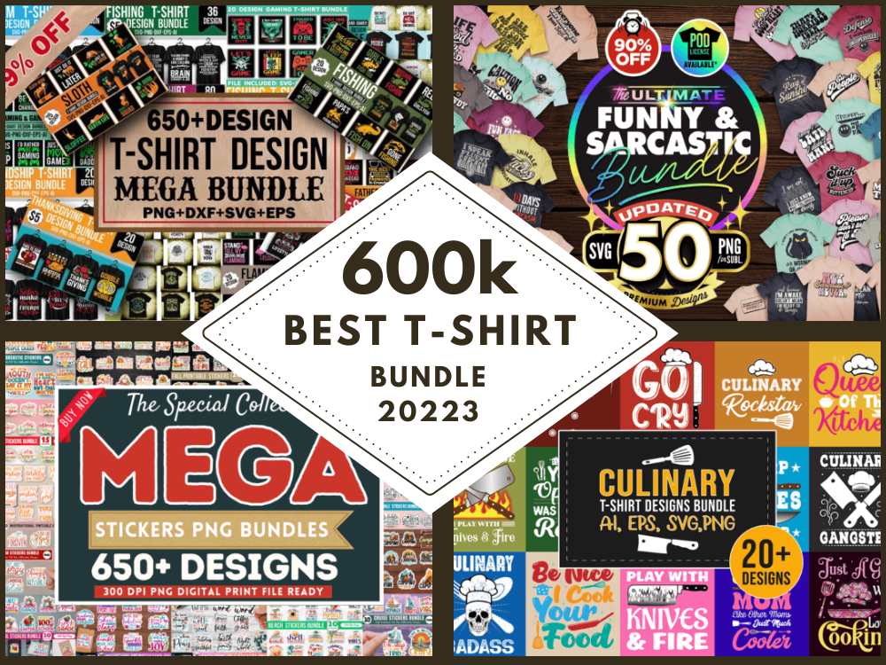 600K T-シャツバンドル - 600K例外的なTシャツデザインは細心の注意を払って作成されていますメディア2