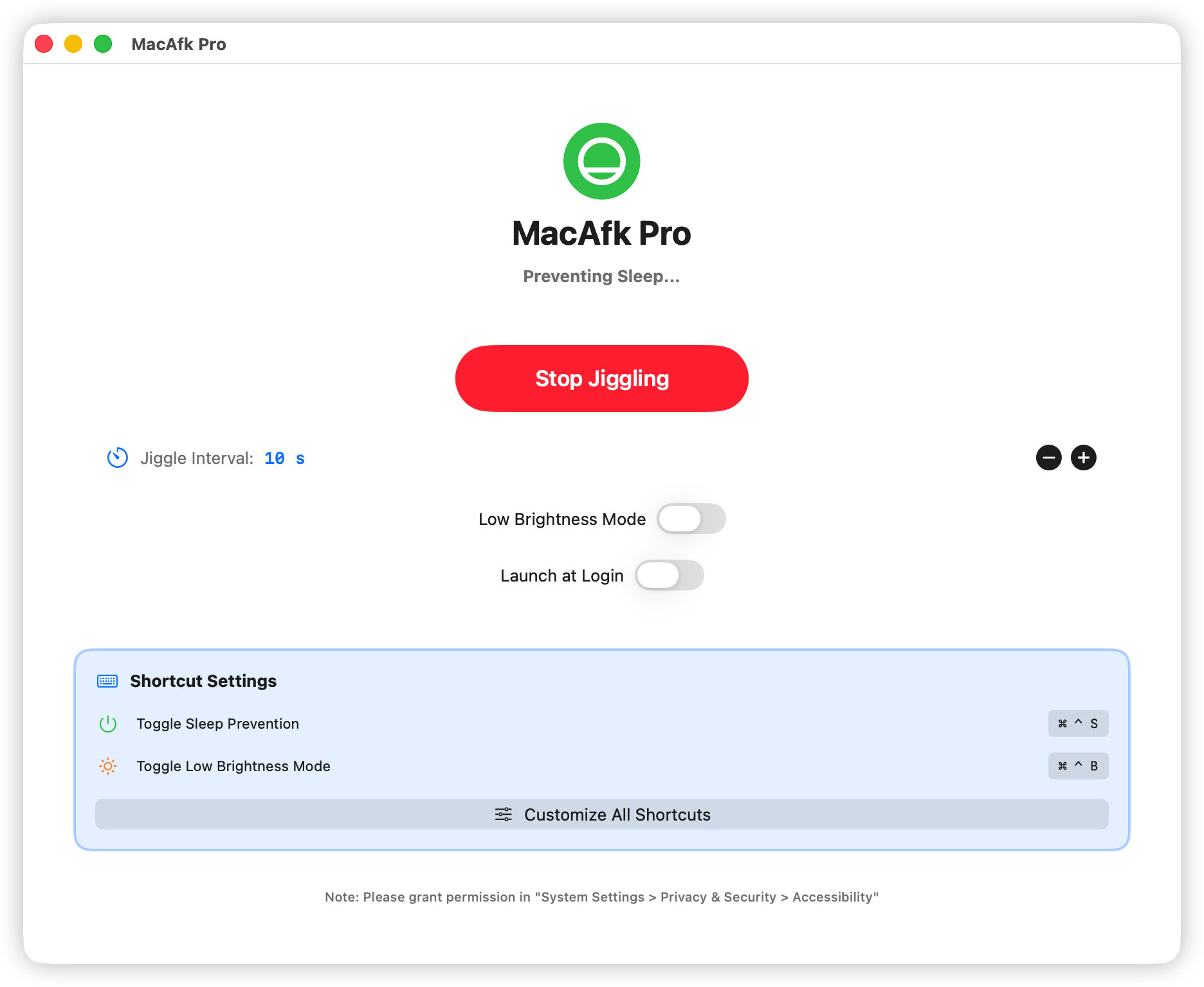MacAFK - Screenshot 3 showing product features and functionality