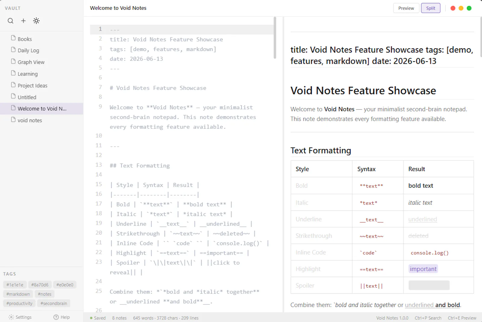 Void Notes — Minimalist Markdown Notepad screenshot 3