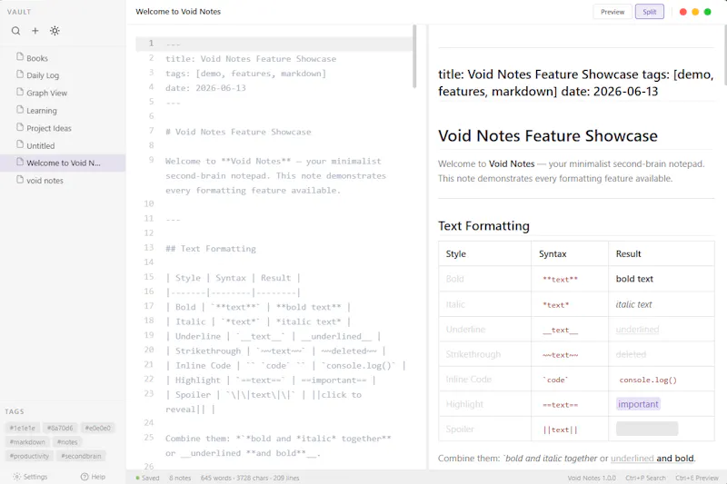Void Notes — Minimalist Markdown Notepad screenshot 3