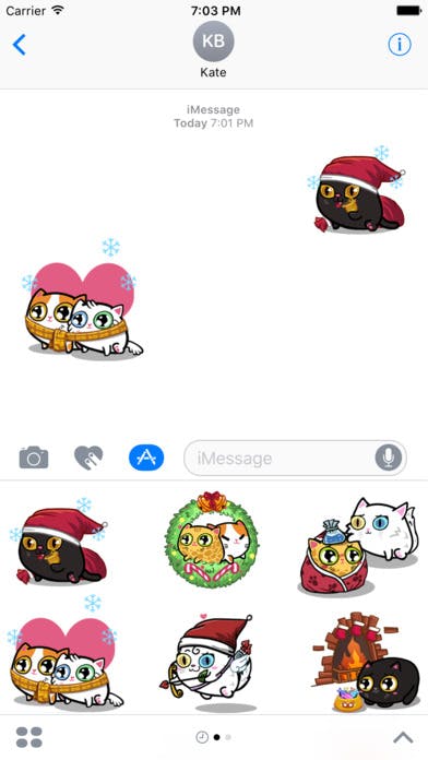 Fancy Cats Christmas Holiday iMessage Stickers media 2