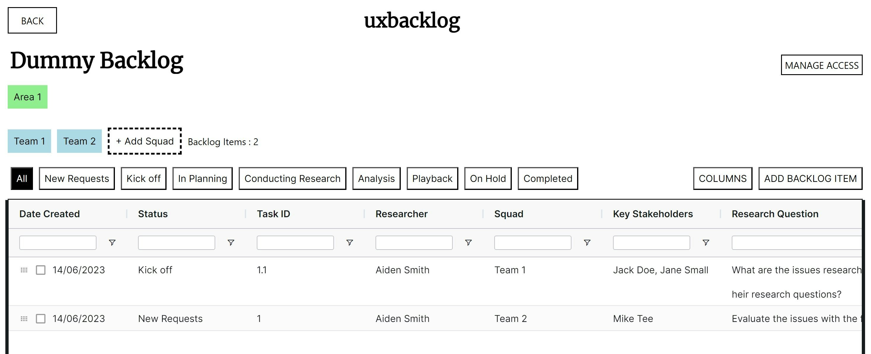 Media uxbacklog - Buat dan uruskan backlog penyelidikan anda di satu tempat. 2