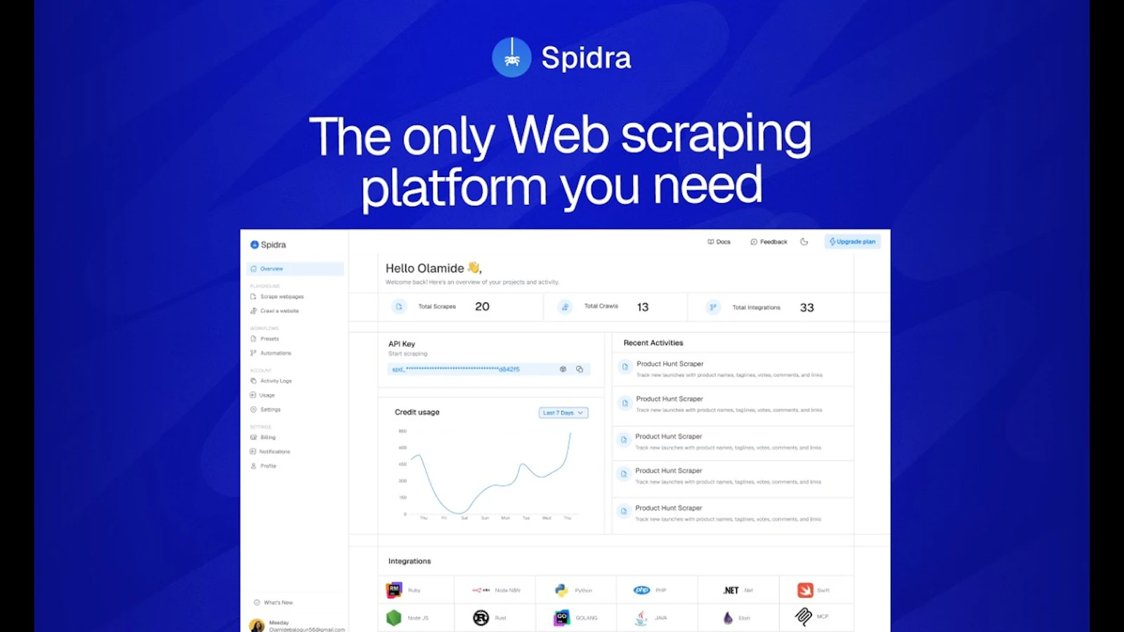 Spidra screenshot 1 (video preview)