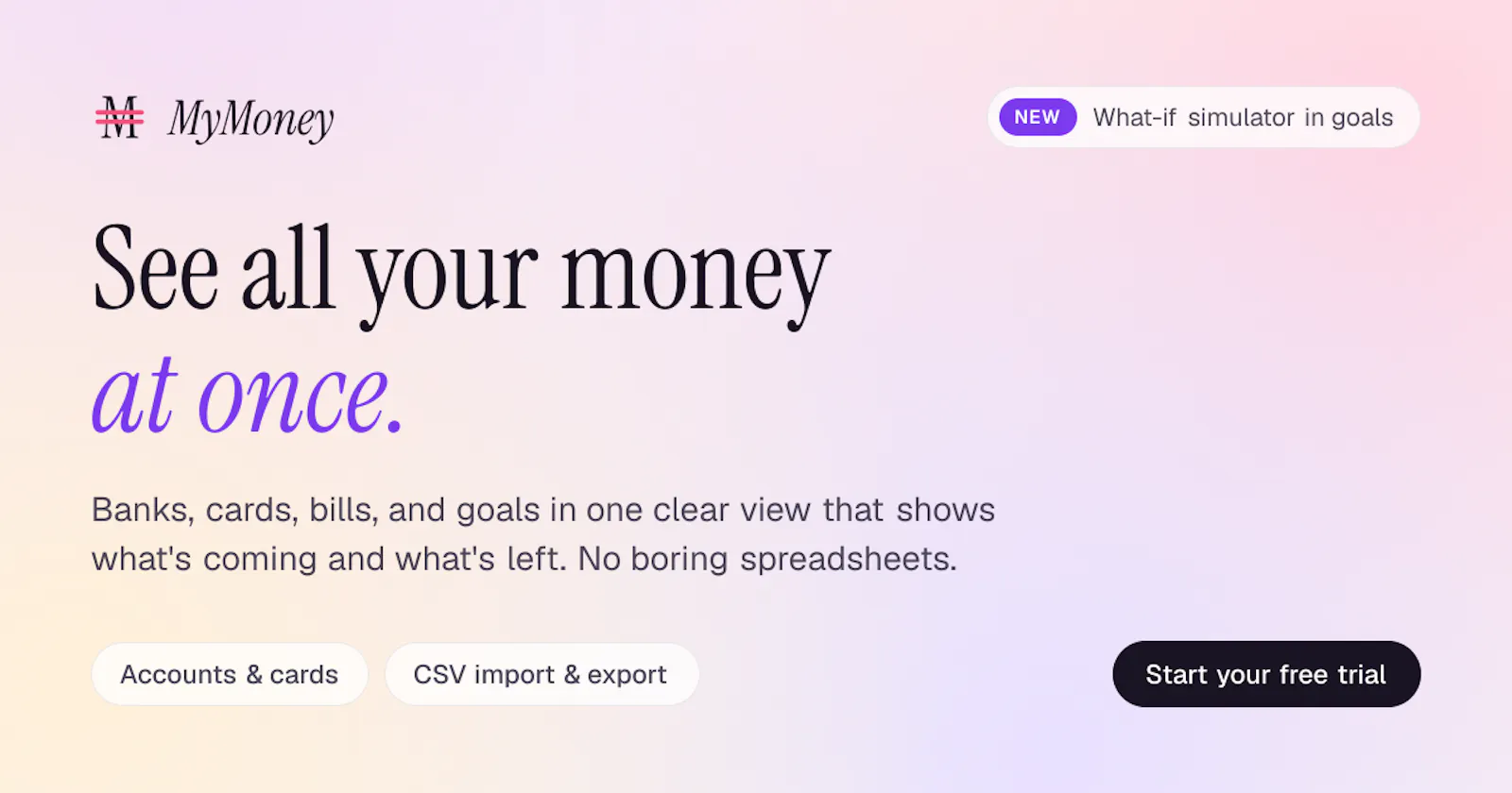 MyMoney screenshot 1
