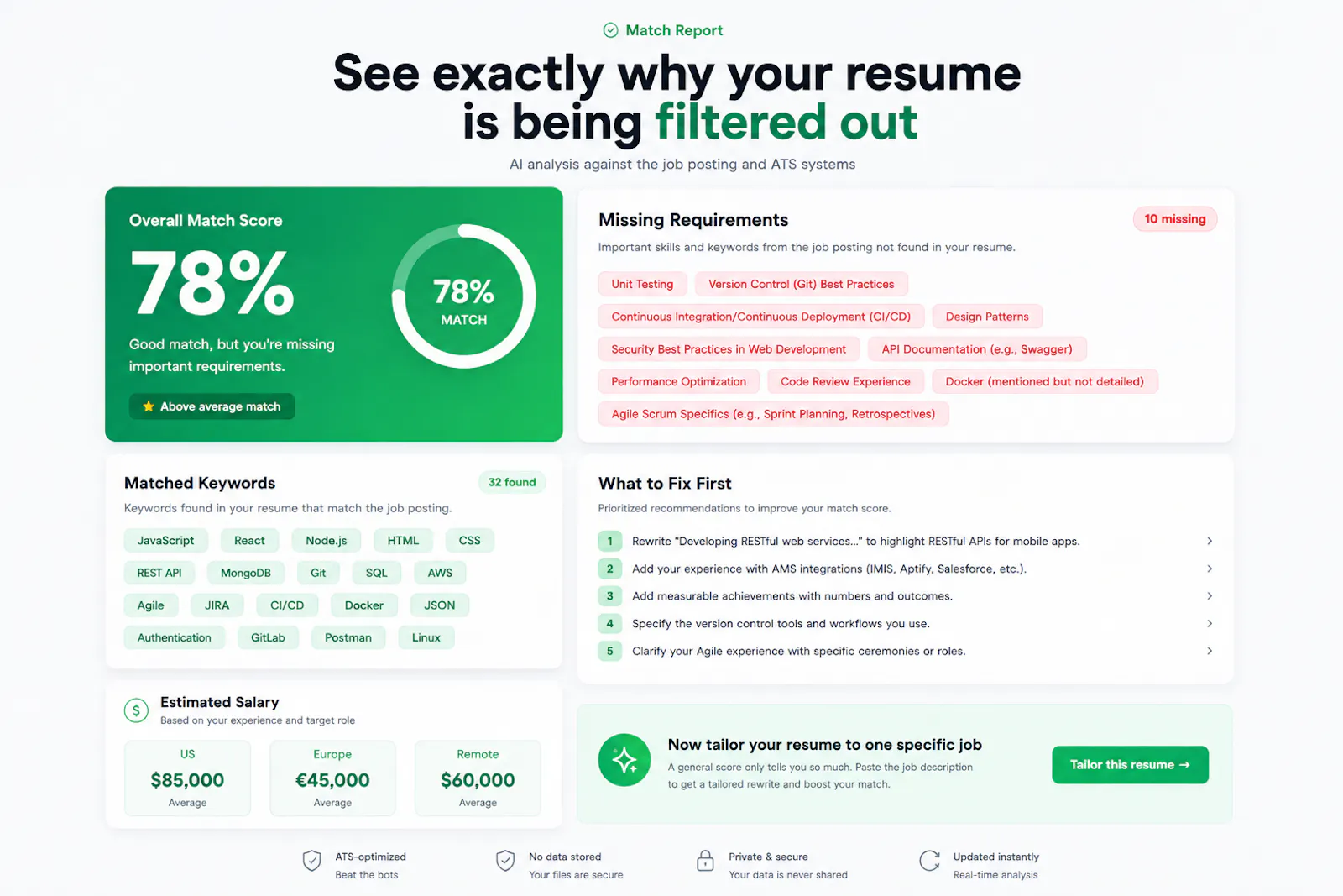 Resume Score screenshot 2