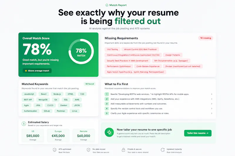 Resume Score screenshot 2