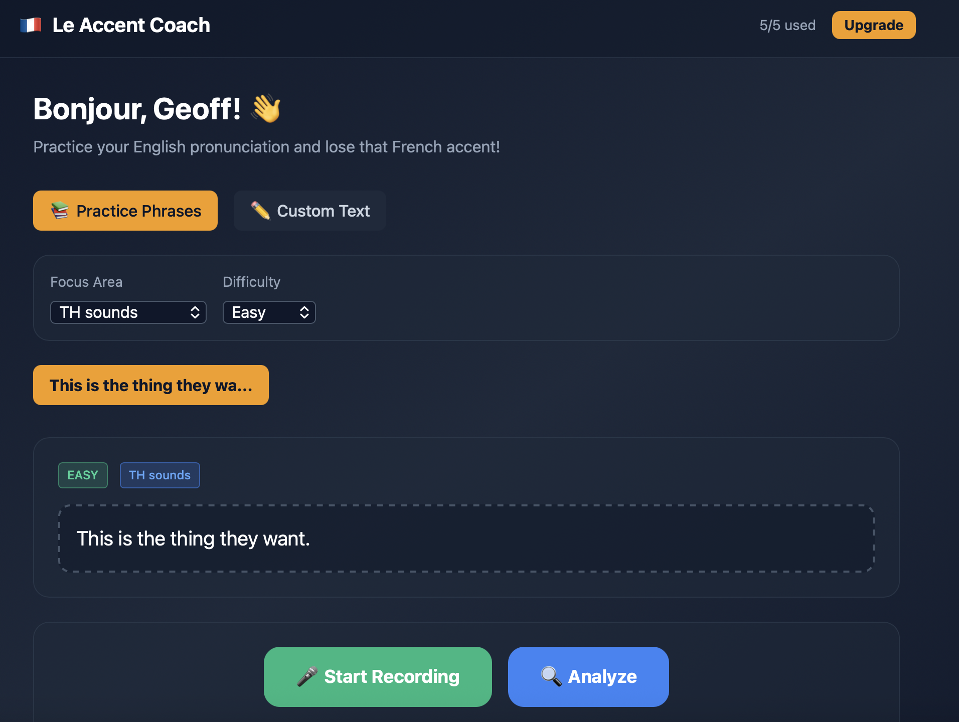 Accent Coach - Screenshot 2 showing product features and functionality