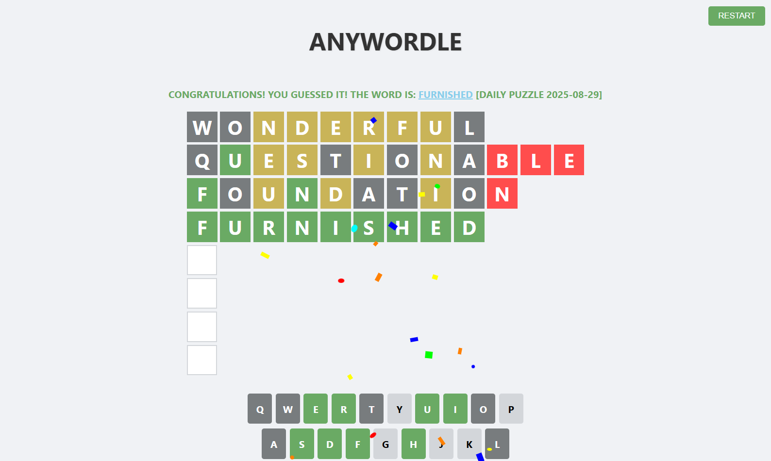 Mídia 1 de Qualquer palavra - Outro jogo de Worddle que pode jogar com qualquer palavra de comprimento.